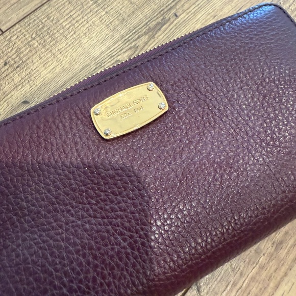 Michael Kors Deep Red Leather Wristlet - Picture 2 of 3